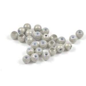 Billes acryliques ''wonder bead'' 4mm blanc- silver (paquet de 10)